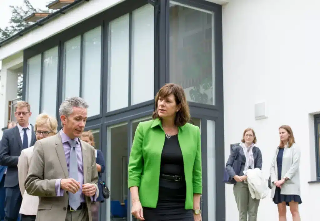 Claire Perry at the Creative Energy Homes in Nottingham