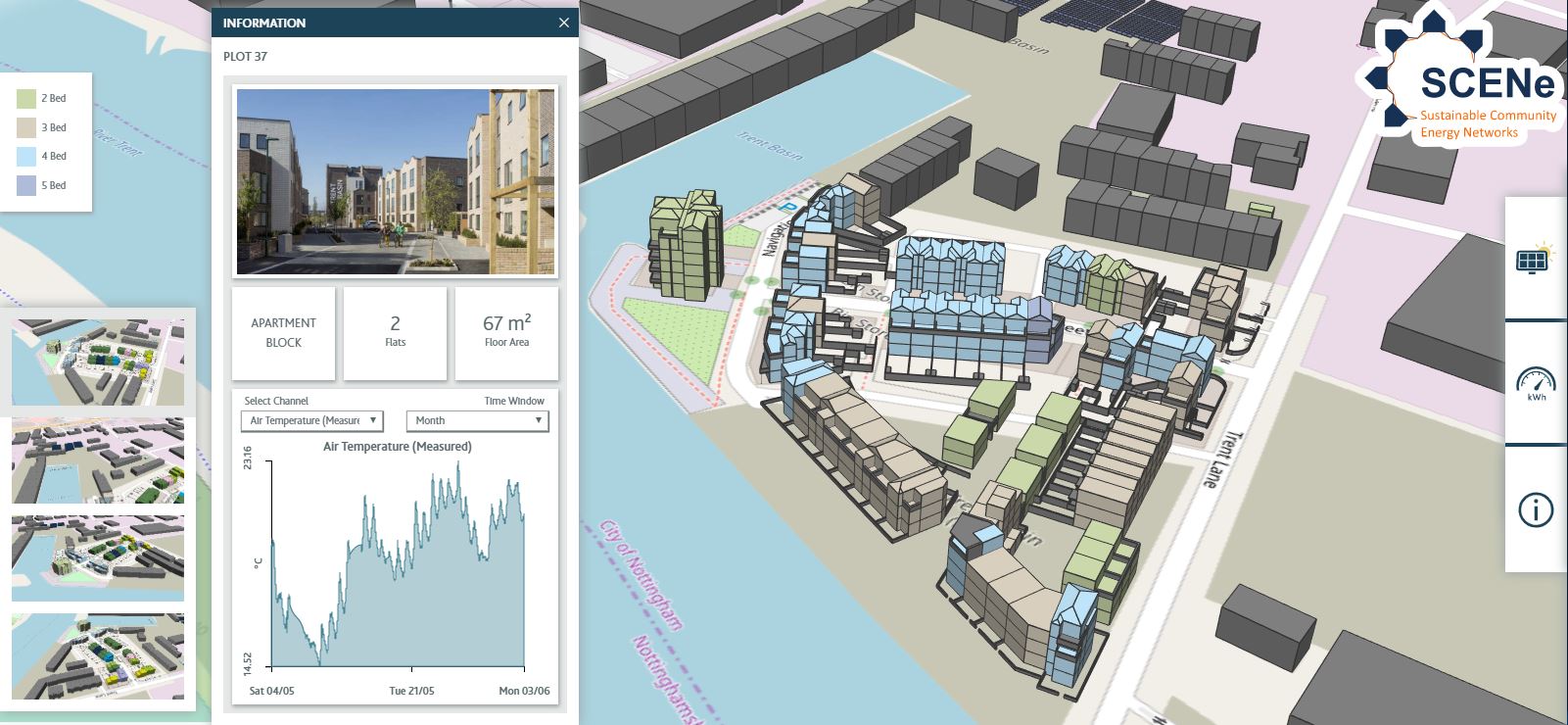 Example of real-time data of the show apartment displayed on the platform