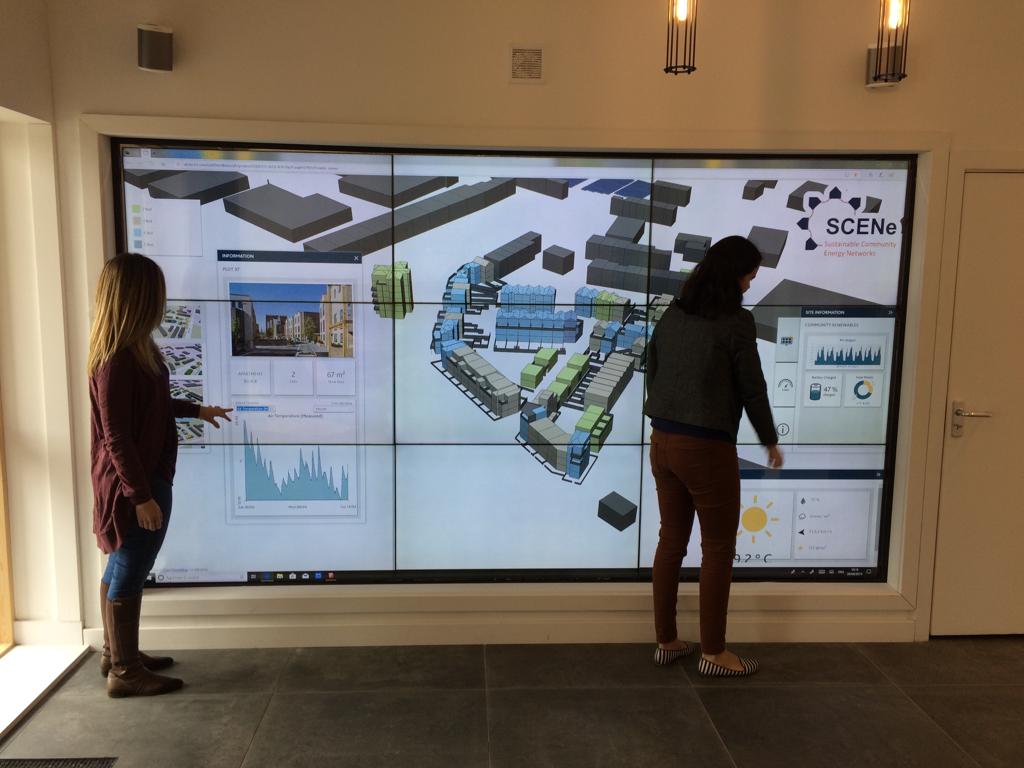 Multiple touch wall screen at Trent Basin community hub